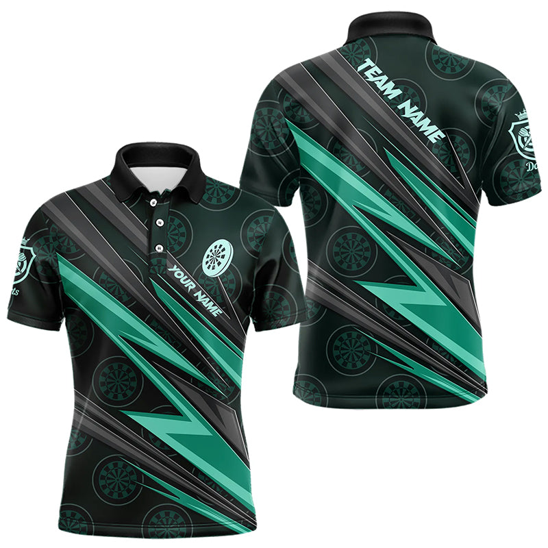Personalized Turquoise Dartboard Pattern Darts Polo & Quarter Zip Custom Men Dart Shirt Dart Jersey TDM3332