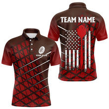 Load image into Gallery viewer, Personalized Red Geometric Grunge US Flag Dart Shirts For Men Custom Patriotic Darts Team Jerseys TDM3333