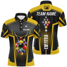 Load image into Gallery viewer, Yellow Jerseys Billiard Balls Custom Men Polo &amp; Quarter-Zip Shirts, 9 Ball Pool League Shirts TDM1704