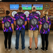 Load image into Gallery viewer, Custom Darts Shirts For Men, Pink And Purple Geometric Darts League Team Jersey Polo &amp; Quarter Zip TDM6628