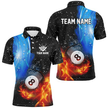 Load image into Gallery viewer, Personalized Fire And Water 8 Ball Pool Men Billiard Shirts Custom 3D Billiard Jerseys For Men TDM1923