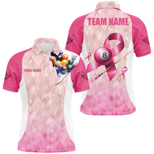 Load image into Gallery viewer, Custom Breast Cancer Pink Ribbon Billiard Shirts For Men, Breast Cancer Awareness Billiard Jerseys TDM2112