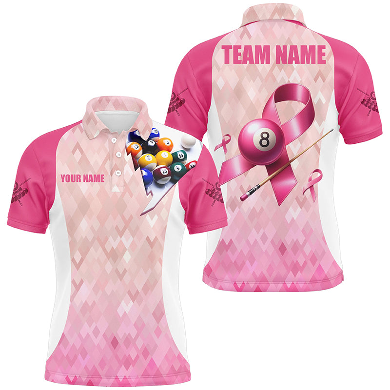 Custom Breast Cancer Pink Ribbon Billiard Shirts For Men, Breast Cancer Awareness Billiard Jerseys TDM2112