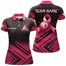 Load image into Gallery viewer, Pink Ribbon 8 Ball Pool Custom Grunge Style Billiard Shirts For Women, Breast Cancer Billiard Jerseys TDM2116