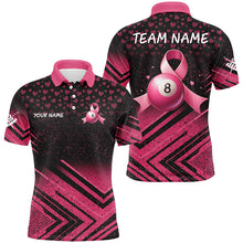 Load image into Gallery viewer, Pink Ribbon 8 Ball Pool Custom Grunge Style Billiard Shirts For Men, Breast Cancer Billiard Jerseys TDM2116