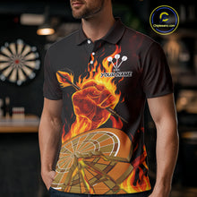 Load image into Gallery viewer, Flame Darts &amp; Crack Dartboard 3D Custom Red Dart Polo Shirts For Men, Dart Jerseys NYN0809