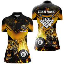 Load image into Gallery viewer, Tiger 3D All Over Print Billiard Shirts For Women Custom 8 Ball Team League Billiard Jerseys |Yellow TDM2373