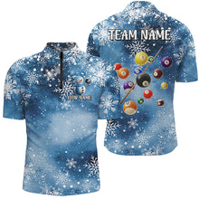 Load image into Gallery viewer, Personalized Snowflake Pattern Billiard Shirts For Men, Christmas Billiard Jerseys Pool Gifts TDM2858