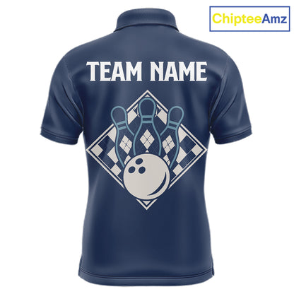 Blue Argyle Bowling Retro Bowling Shirts For Men Custom Argyle Youth Bowling Team Jerseys NYN4994
