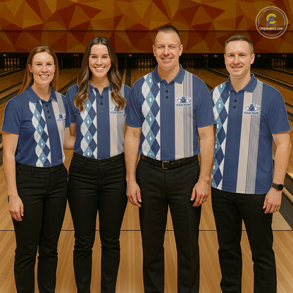 Blue Argyle Bowling Retro Bowling Shirts For Men Custom Argyle Youth Bowling Team Jerseys NYN4994