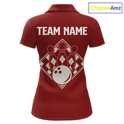 Red Argyle Bowling Retro Bowling Shirts For Women Custom Argyle Youth Bowling Team Jerseys NYN4995