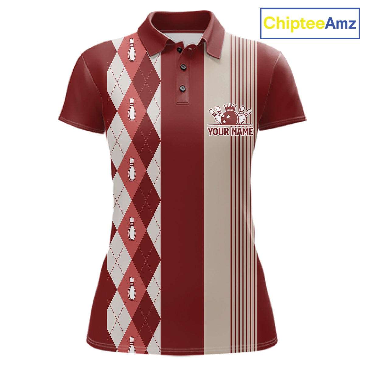 Red Argyle Bowling Retro Bowling Shirts For Women Custom Argyle Youth Bowling Team Jerseys NYN4995