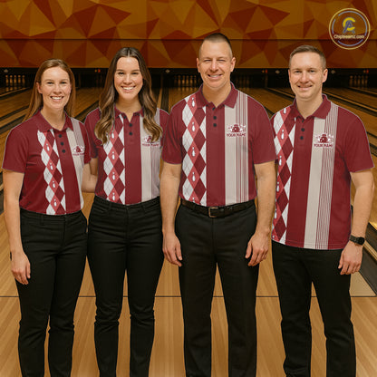 Red Argyle Bowling Retro Bowling Shirts For Women Custom Argyle Youth Bowling Team Jerseys NYN4995
