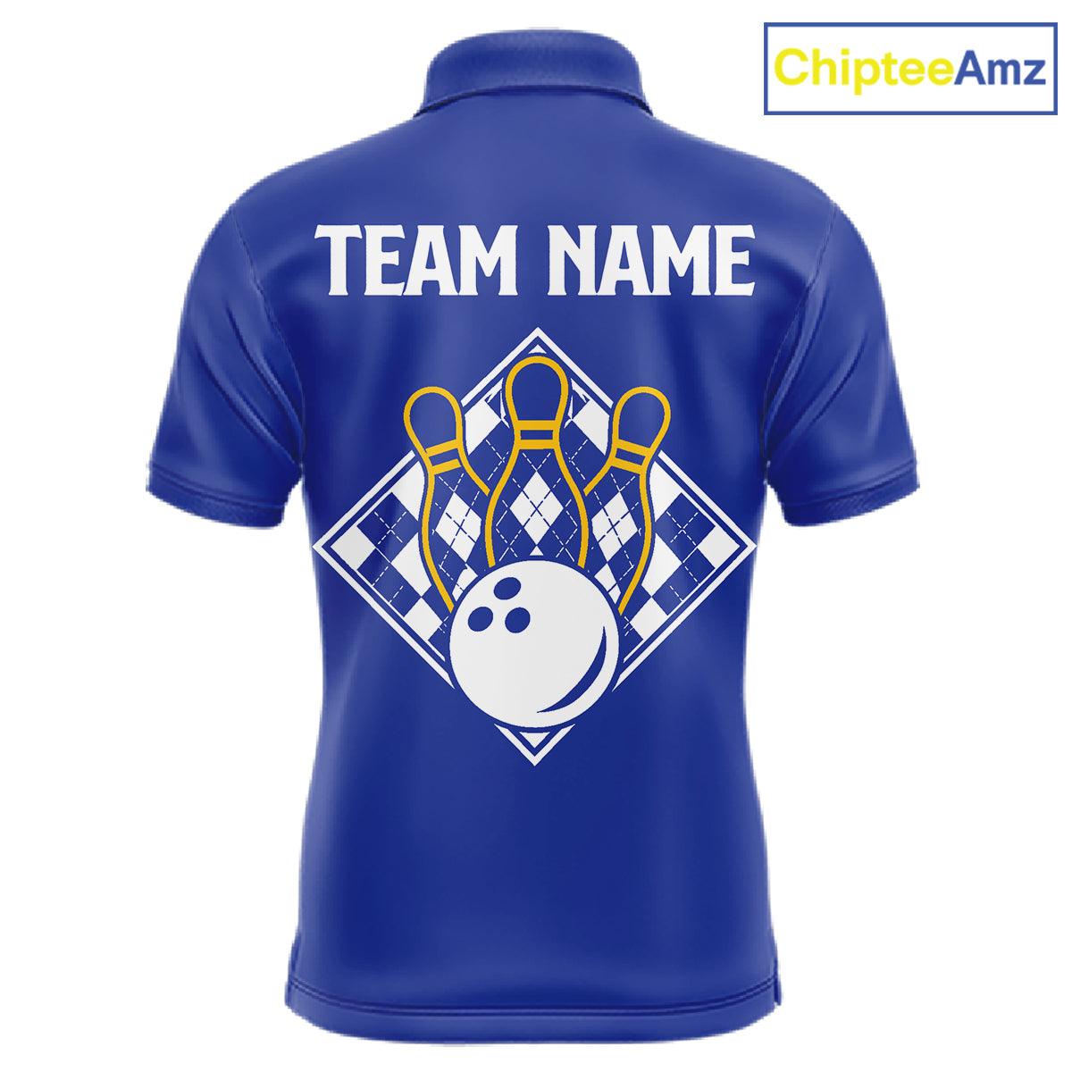 Blue Yellow Argyle Bowling Retro Bowling Shirts For Men Custom Argyle Youth Bowling Team Jerseys NYN4997