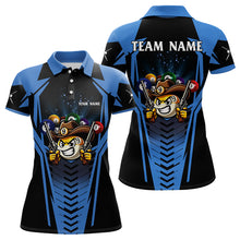 Load image into Gallery viewer, Personalized 9 Ball Cowhand Billiard Shirts For Women, Funny Billiard Shirts Billiard Jerseys |Blue TDM3103