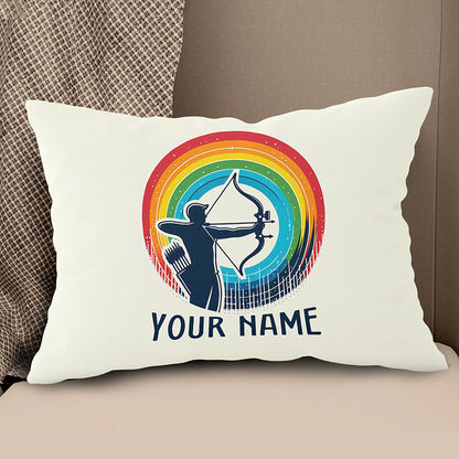 Multicolor Funny Men Player Archery Custom Name Archery White Pillows TDM0827