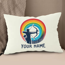 Load image into Gallery viewer, Multicolor Funny Men Player Archery Custom Name Archery White Pillows TDM0827