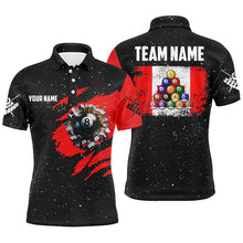 Load image into Gallery viewer, Customized Grunge Canada Flag 8 Ball Pool Men Billiard Jersey Shirts, Patriotic Pool Player Shirts TDM1713