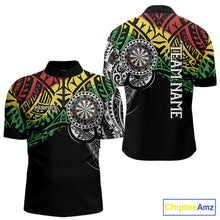 Load image into Gallery viewer, Men’s tribal darts quarter zip jersey with custom team branding for competitive matches.