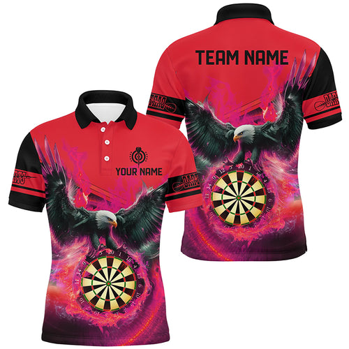 Personalized 3D Eagle Flying On Dart Board Fire Darts Shirts For Men Custom Darts Jerseys |Red TDM2126