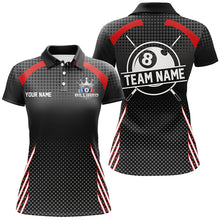 Load image into Gallery viewer, Personalized Billiard Tournament Pool Shirts For Women, Best Custom 8 Ball Billiard Team Jerseys |Red TDM2131