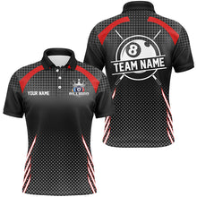 Load image into Gallery viewer, Personalized Billiard Tournament Pool Shirts For Men, Best Custom 8 Ball Billiard Team Jerseys |Red TDM2131