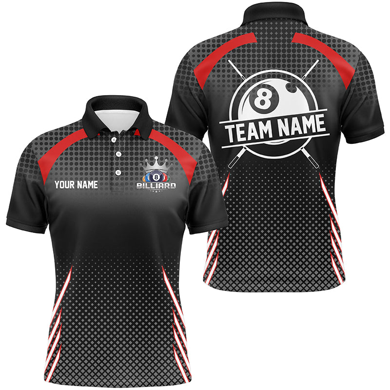 Personalized Billiard Tournament Pool Shirts For Men, Best Custom 8 Ball Billiard Team Jerseys |Red TDM2131