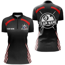 Load image into Gallery viewer, Personalized Billiard Tournament Pool Shirts For Women, Best Custom 8 Ball Billiard Team Jerseys |Red TDM2131