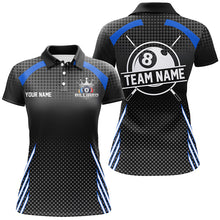 Load image into Gallery viewer, Personalized Billiard Tournament Pool Shirts For Women, Best Custom 8 Ball Billiard Team Jersey |Blue TDM2132
