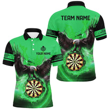 Load image into Gallery viewer, Personalized 3D Eagle Flying On Dart Board Fire Darts Shirts For Men Custom Darts Jerseys |Green TDM2384