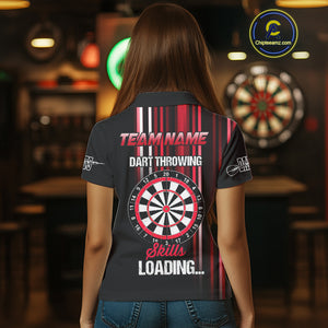 Red Throwing Skills Loading Custom Darts Shirt For Women With Pocket Option TDM4702