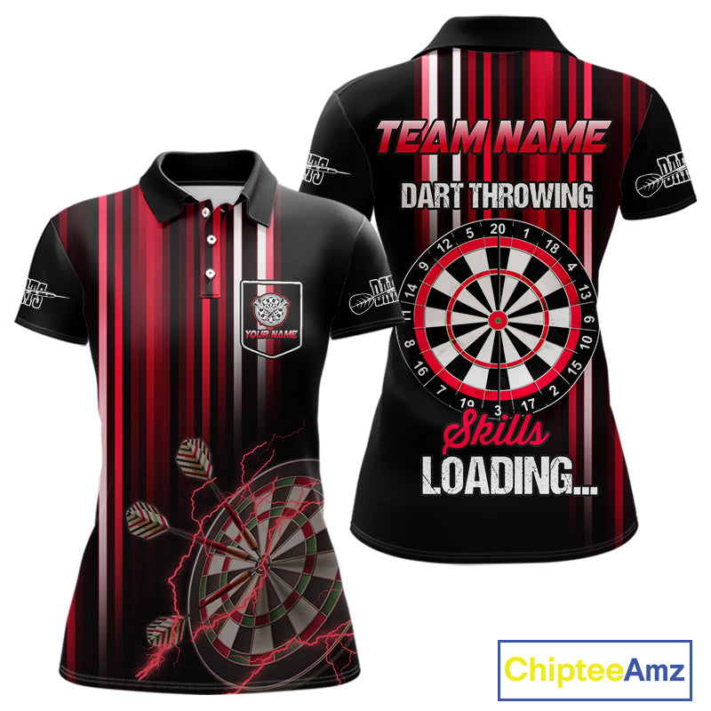 Red Throwing Skills Loading Custom Darts Shirt For Women With Pocket Option TDM4702