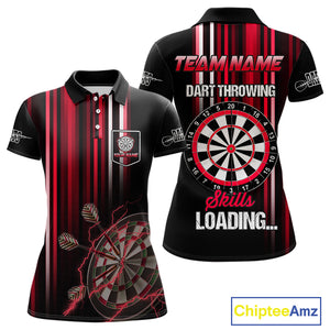 Red Throwing Skills Loading Custom Darts Shirt For Women With Pocket Option TDM4702
