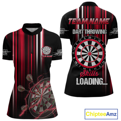 Red Throwing Skills Loading Custom Darts Shirt For Women With Pocket Option TDM4702