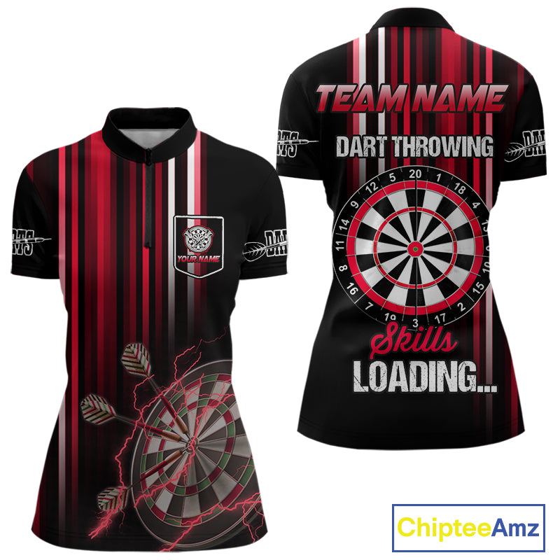 Red Throwing Skills Loading Custom Darts Shirt For Women With Pocket Option TDM4702
