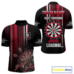 Red Throwing Skills Loading Custom Darts Shirt For Men With Pocket Option TDM4702