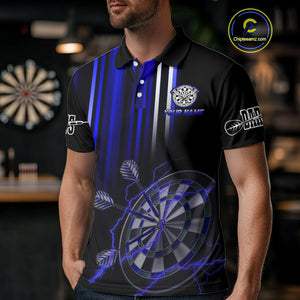 Blue Throwing Skills Loading Custom Darts Shirt For Men With Pocket Option TDM4703