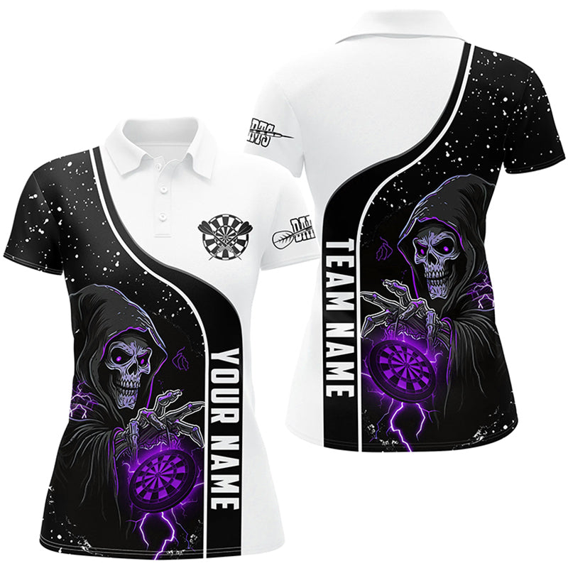 Purple Grim Reaper Darts Women Polo & Quarter-Zip Custom Darts Shirts For Team Darts Jerseys TDM2626