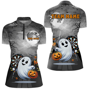 Funny Ghost Halloween Darts Shirts For Women Custom Unique Halloween Gifts For Darts Lover TDM2628