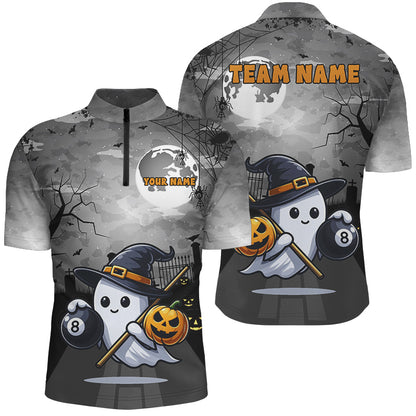 Funny Ghostly Halloween Billiard Shirts For Men Custom Halloween Gift For Pool Lover TDM2629