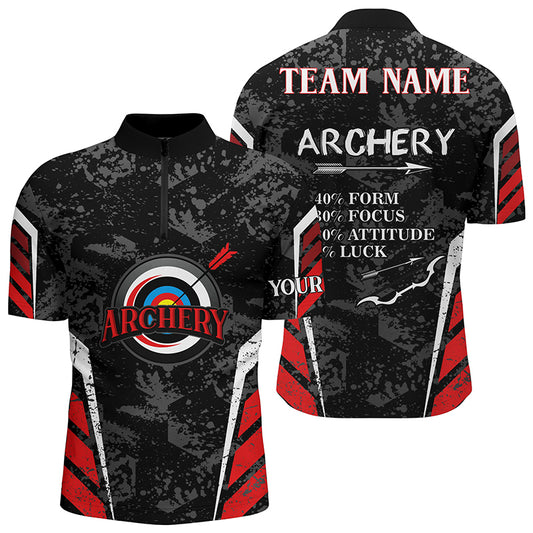 Personalized Archery 3d Target Vintage Men Quarter-Zip Shirts, Funny Archery Jersey Shirts TDM0458