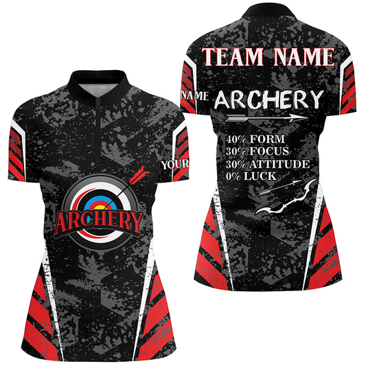 Personalized Archery 3d Target Vintage Women Quarter-Zip Shirts, Funny Archery Jersey Shirts TDM0458