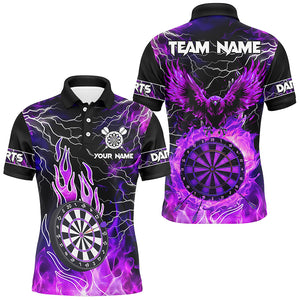 Purple Dart Board Fire Flame Custom Eagle Dart Shirts For Men, Thunder Lightning Dart Team Jerseys TDM2877