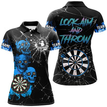 Load image into Gallery viewer, Look Aim And Throw Smoke Skull Custom Break Glass Pattern Women Dart Shirts Funny Saying Dart Jerseys TDM2878