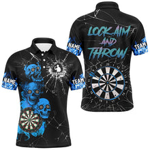 Load image into Gallery viewer, Look Aim And Throw Smoke Skull Custom Break Glass Pattern Men Dart Shirts Funny Saying Dart Jerseys TDM2878