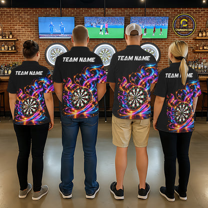 Glowing Funny Butterfly Darts Shirt For Men Custom Colorful Darts Team Jersey, Darts Gifts TDM8033