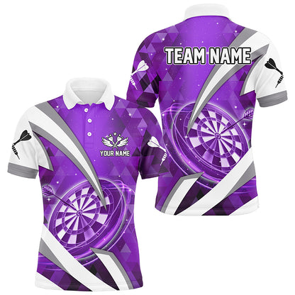 Personalized Purple Jersey Dartboard 3D Men Darts Polo & Quarter Zip Custom Team League Dart Shirts TDM3342