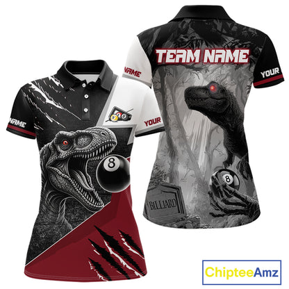 Personalized 8 Ball Pool Sauropod Billiard Shirts For Women Custom Billiard Team Jerseys |Red TDM5606