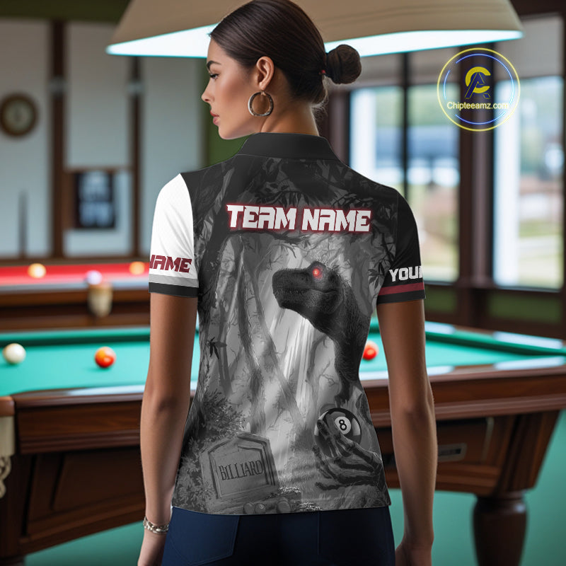 Personalized 8 Ball Pool Sauropod Billiard Shirts For Women Custom Billiard Team Jerseys |Red TDM5606