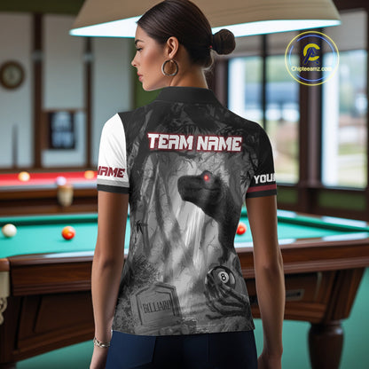 Personalized 8 Ball Pool Sauropod Billiard Shirts For Women Custom Billiard Team Jerseys |Red TDM5606